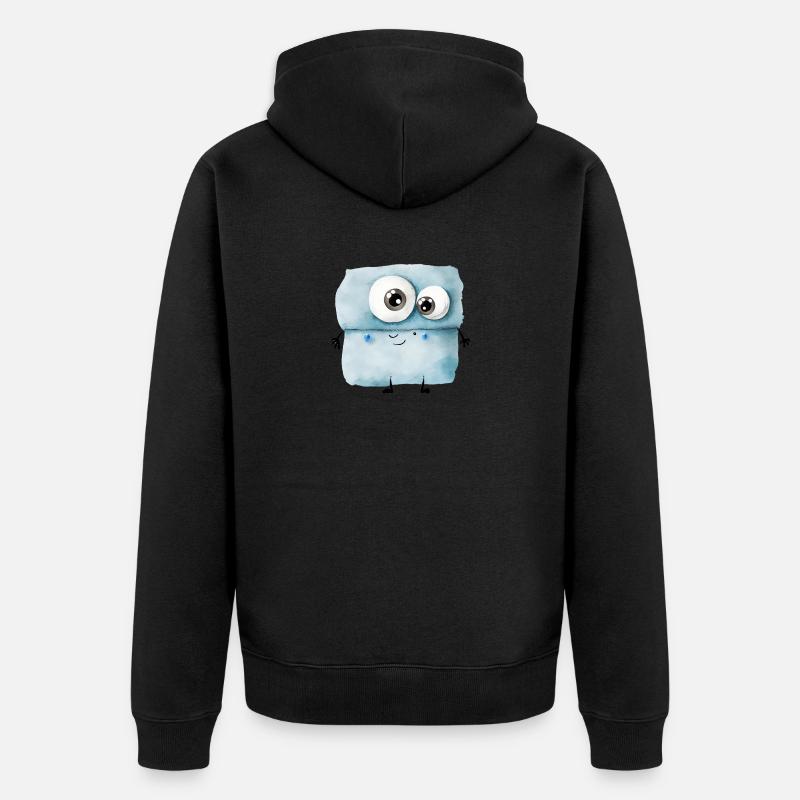 Dessin de monstre mignon - Veste à capuche bio Premium Unisexe - noir
