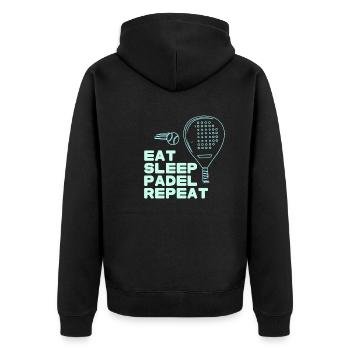 Padel Tennis, Tennis, Graffiti, Coloré - Veste à capuche bio Premium Unisexe - noir - Dos - Nico (187cm)