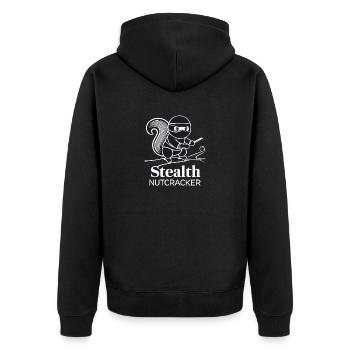 Ninja Squirrel - Unisex Premium Organic Zip Hoodie - black - Back - Nico (187cm)