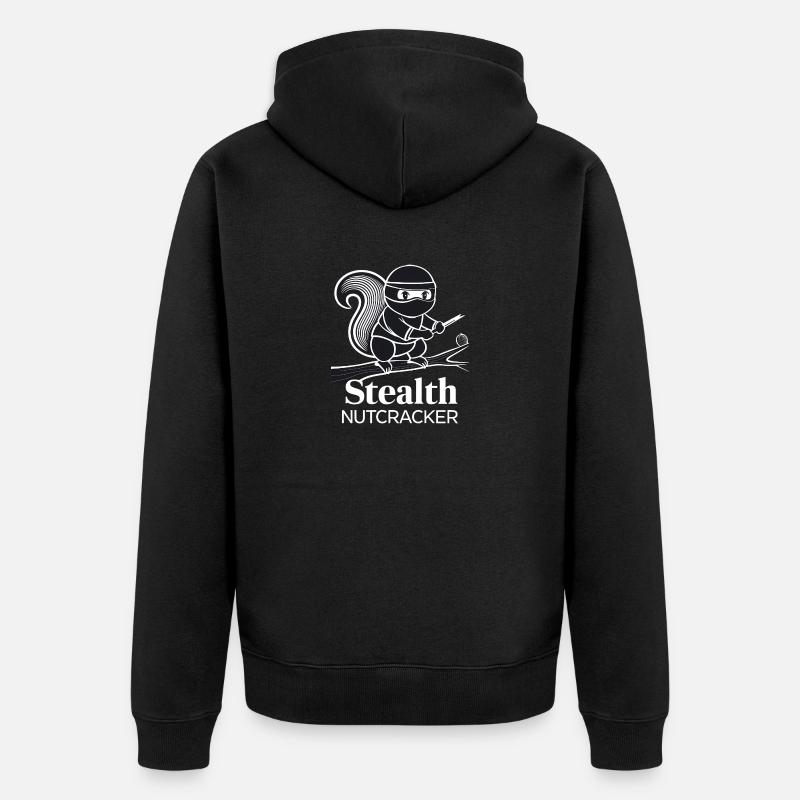 Ninja-Eichhörnchen - Unisex Premium Bio Zip Hoodie - Schwarz