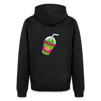 Bitcoin Ethereum Kryptowährungen Shake - Unisex Premium Bio Zip Hoodie - Schwarz - Hinten - Nico (187cm)