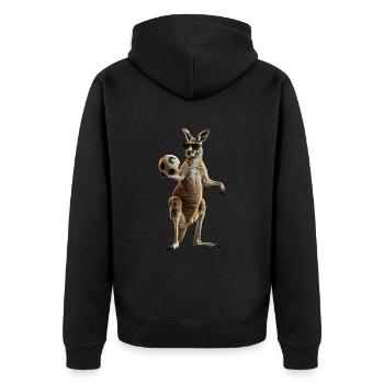 Känguru - Unisex Premium Bio Zip Hoodie - Schwarz - Hinten - Nico (187cm)
