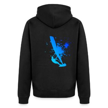 Surf Surfeur Hommes Femmes Windsurfer Windsurf - Veste à capuche bio Premium Unisexe - noir - Dos - Nico (187cm)