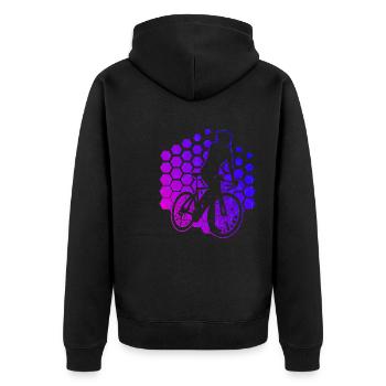Herren Roadbike Rennradfahrer Rennradfahren - Unisex Premium Bio Zip Hoodie - Schwarz - Hinten - Nico (187cm)