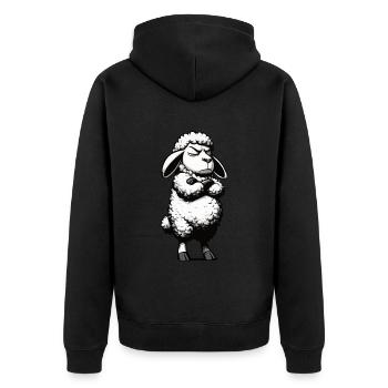 mouton berger de moutons éleveur de moutons troupeau de moutons - Veste à capuche bio Premium Unisexe - noir - Dos - Nico (187cm)