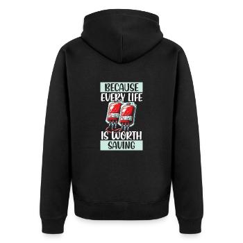 Don de sang Éducation Donner du sang - Veste à capuche bio Premium Unisexe - noir - Dos - Nico (187cm)