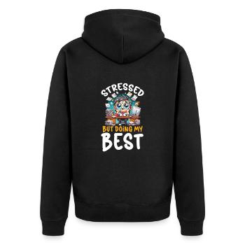 Trouble du stress Psyché Conscience du stress - Veste à capuche bio Premium Unisexe - noir - Dos - Nico (187cm)