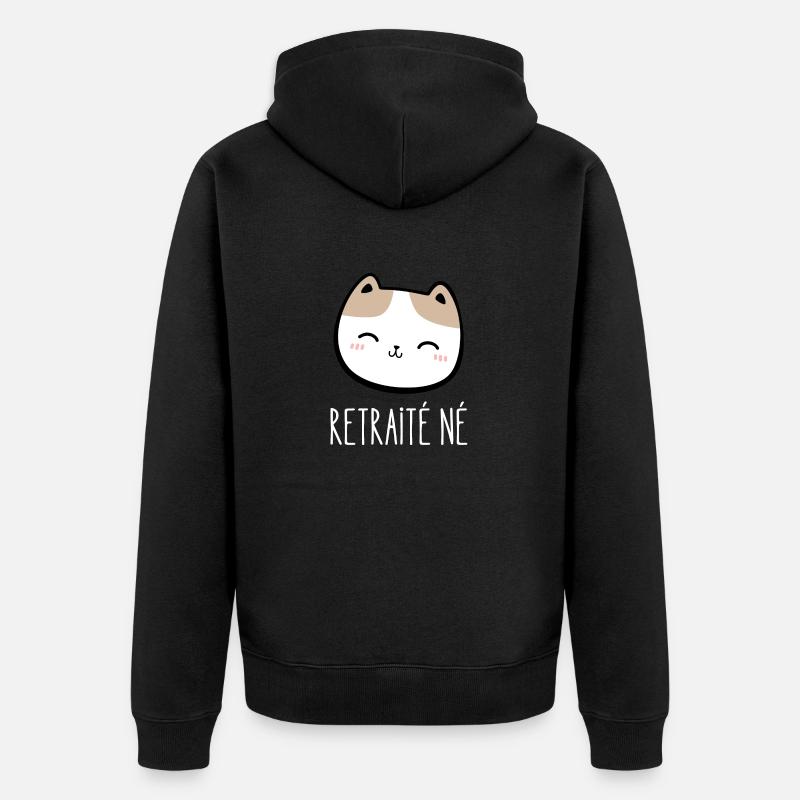 retraité né - Veste à capuche bio Premium Unisexe - noir