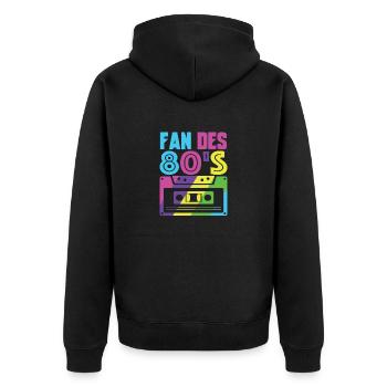 fan des 80s - Veste à capuche bio Premium Unisexe - noir - Dos - Nico (187cm)