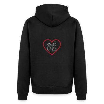 Schach Geschenk Schachspiel Shirt Schachmatt König - Unisex Premium Bio Zip Hoodie - Schwarz - Hinten - Nico (187cm)