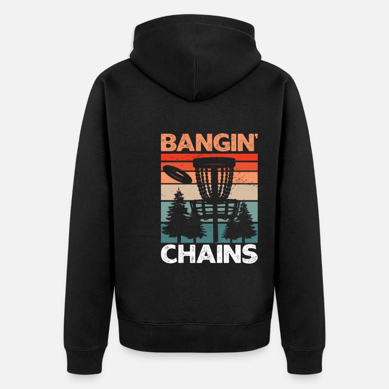Bangin Chains Funny Disc Golf - Veste à capuche bio Premium Unisexe - noir