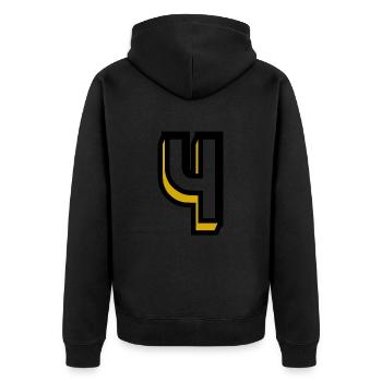 4 YEARS,4TH BIRTHDAY,4 YEARS ANNIVERSARY - Unisex Premium Organic Zip Hoodie - black - Back - Nico (187cm)
