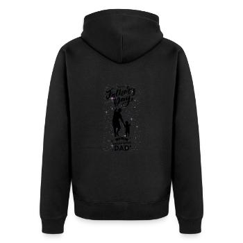 Vatertag-Alles Gute zum Vatertag - Unisex Premium Bio Zip Hoodie - Schwarz - Hinten - Nico (187cm)