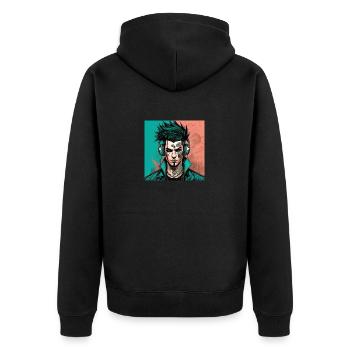 Garçon tatoué - Veste à capuche bio Premium Unisexe - noir - Dos - Nico (187cm)
