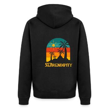 Searendipity Summer Sayings Tropical Quotes - Unisex Premium Organic Zip Hoodie - black - Back - Nico (187cm)