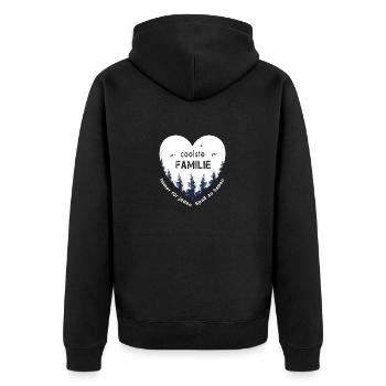 coolest family - Unisex Premium Organic Zip Hoodie - black - Back - Nico (187cm)