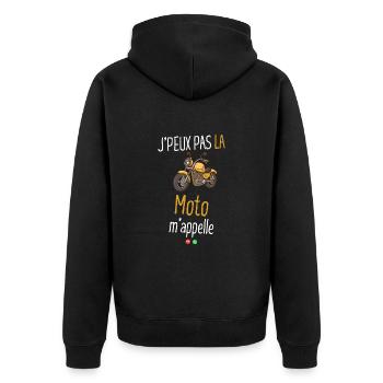 J'peux pas la moto m'appelle - Veste à capuche bio Premium Unisexe - noir - Dos - Nico (187cm)