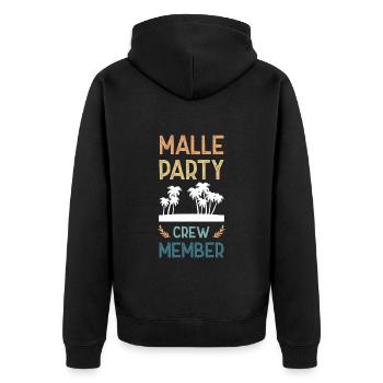 Malle Party Crew - Unisex Premium Organic Zip Hoodie - black - Back - Nico (187cm)