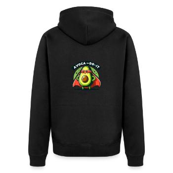 Avoca-Do-It - Unisex Premium Bio Zip Hoodie - Schwarz - Hinten - Nico (187cm)