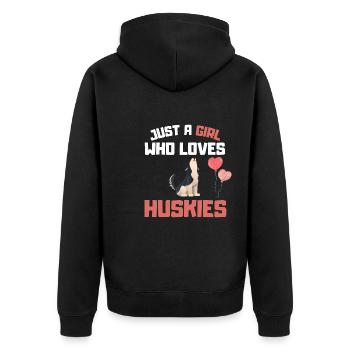 Chiens Amoureux des chiens Fille Cadeau Husky - Veste à capuche bio Premium Unisexe - noir - Dos - Nico (187cm)