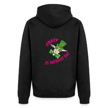 Folle Saint-Patrick Drôle Chèvre Folle - Veste à capuche bio Premium Unisexe - noir - Dos - Nico (187cm)