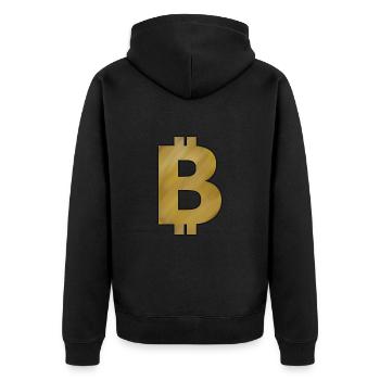 bitcoin btc - Veste à capuche bio Premium Unisexe - noir - Dos - Nico (187cm)