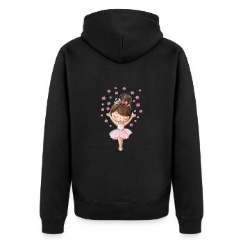 Ballerina with stars - Unisex Premium Organic Zip Hoodie - black - Back - Nico (187cm)
