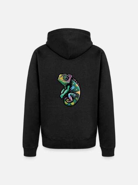 Chameleon Comic - Unisex Premium Bio Zip Hoodie - Schwarz