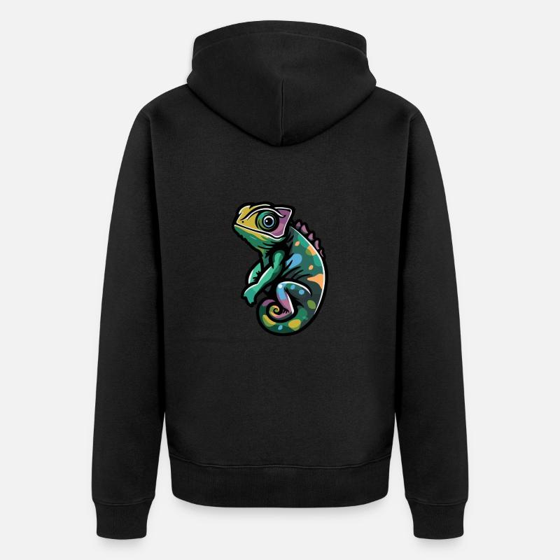 Bande dessinée caméléon - Veste à capuche bio Premium Unisexe - noir