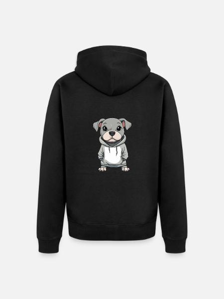 Pit Terrier Dog Funny - Unisex Premium Organic Zip Hoodie - black