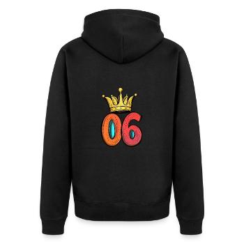 Couronne à 6 chiffres - Veste à capuche bio Premium Unisexe - noir - Dos - Nico (187cm)