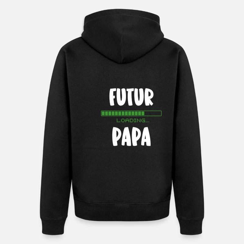 futur papa - Veste à capuche bio Premium Unisexe - noir
