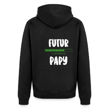 futur papy - Veste à capuche bio Premium Unisexe - noir - Dos - Nico (187cm)