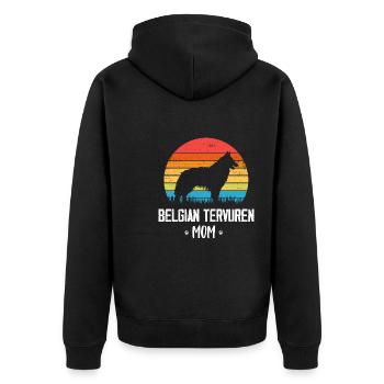 Belgian Tervuren - Unisex Premium Organic Zip Hoodie - black - Back - Nico (187cm)