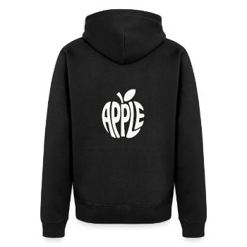 Pomme - Logo Cool Fruit - Veste à capuche bio Premium Unisexe - noir - Dos - Nico (187cm)