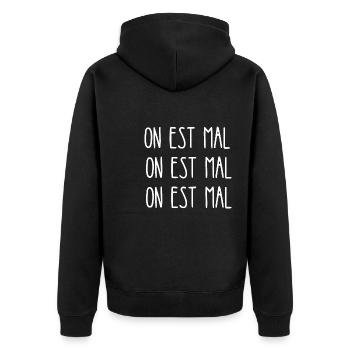 on est mal - Veste à capuche bio Premium Unisexe - noir - Dos - Nico (187cm)