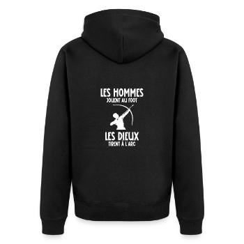 les dieux tirent à l'arc - Veste à capuche bio Premium Unisexe - noir - Dos - Nico (187cm)