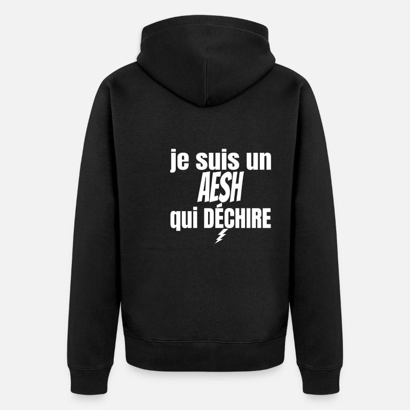 aesh qui déchire - Veste à capuche bio Premium Unisexe - noir