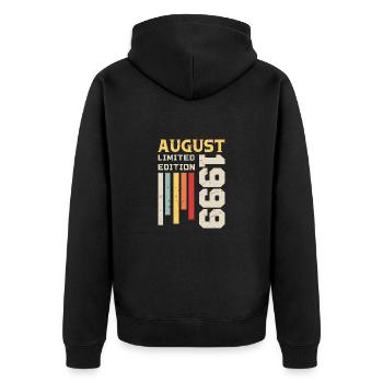 Août 1999 - Cadeau anniversaire Août 1999 Août - Veste à capuche bio Premium Unisexe - noir - Dos - Nico (187cm)
