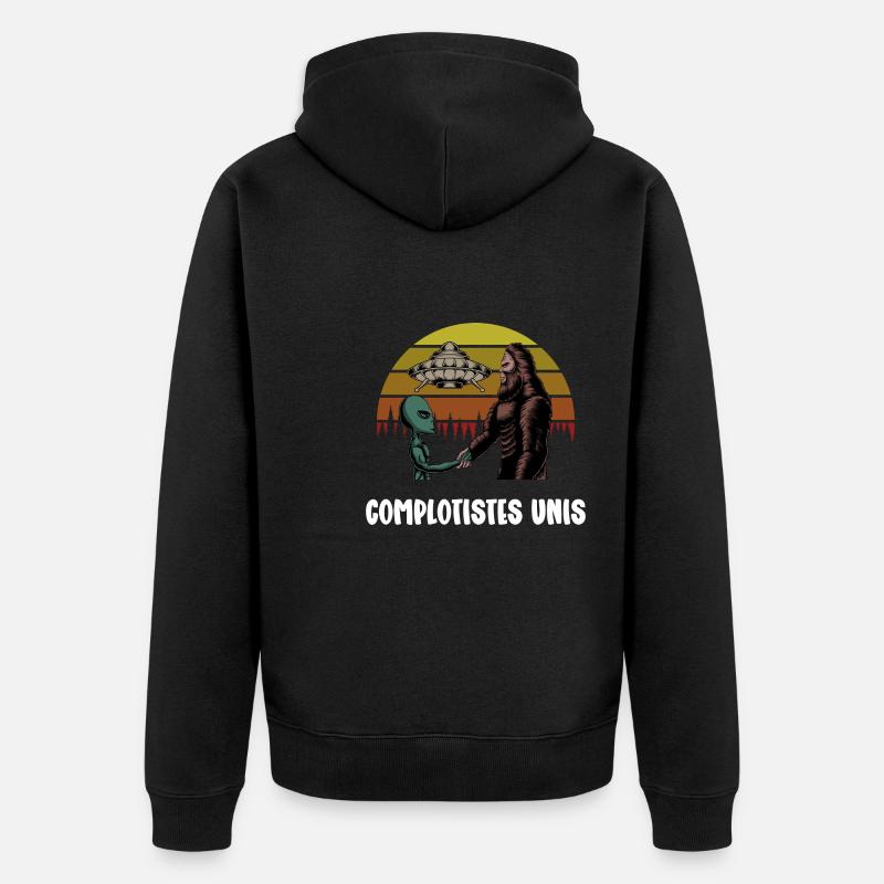 COMPLOTISTES UNIS - Veste à capuche bio Premium Unisexe - noir