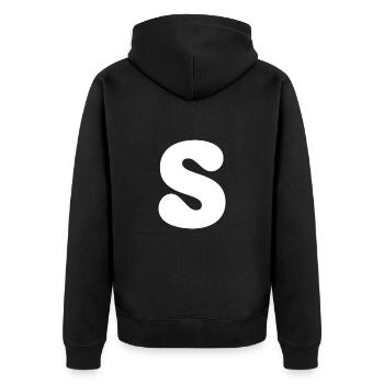 S - Unisex Premium Bio Zip Hoodie - Schwarz - Hinten - Nico (187cm)