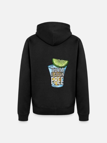 Gluten Free Tequila - Unisex Premium Organic Zip Hoodie - black