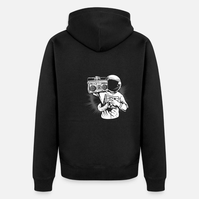 Ghetto Blaster Astronaute - Veste à capuche bio Premium Unisexe - noir