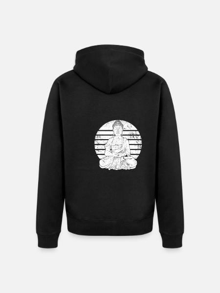 Buddha Buddhist Funny - Unisex Premium Organic Zip Hoodie - black