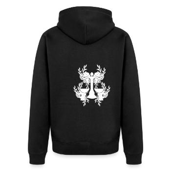 Signe du zodiaque Symbole de la Balance - Veste à capuche bio Premium Unisexe - noir - Dos - Nico (187cm)