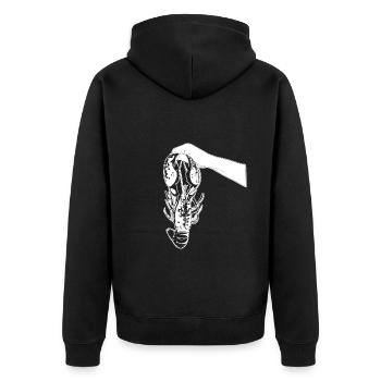 Hummer Lobster - Unisex Premium Bio Zip Hoodie - Schwarz - Hinten - Nico (187cm)