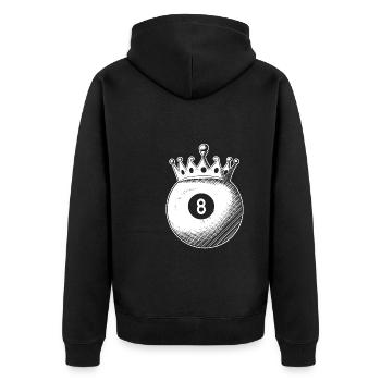 Billard - Unisex Premium Bio Zip Hoodie - Schwarz - Hinten - Nico (187cm)