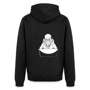 Web Developer Web Developer - Unisex Premium Organic Zip Hoodie - black - Back - Nico (187cm)