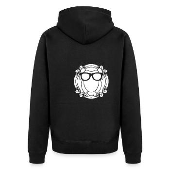 Thanksgiving Gläser - Unisex Premium Bio Zip Hoodie - Schwarz - Hinten - Nico (187cm)