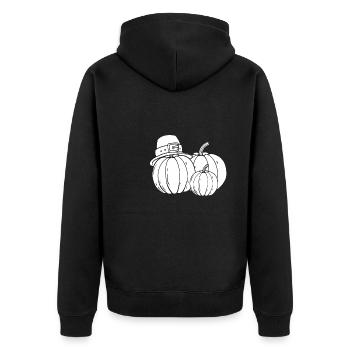 Thanksgiving Kürbis - Unisex Premium Bio Zip Hoodie - Schwarz - Hinten - Nico (187cm)
